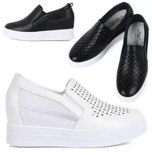 [하프클럽/]망사 여성 캐주얼 키높이 6cm 필수템 웨지힐 스니커즈