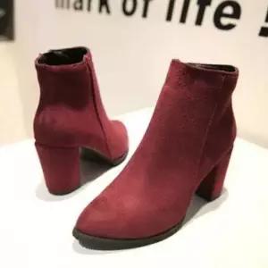 스웨이드 앵클힐 부티힐