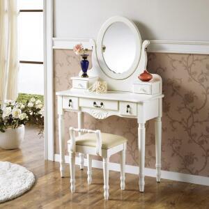 온가구 ARN 화이트 엔틱 화장대세트 수납식콘솔테이블