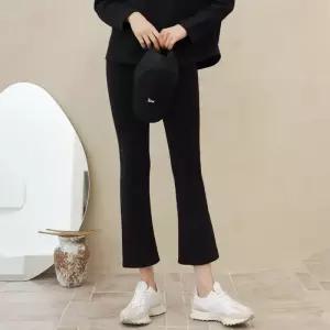 여성 겨울 융털 기모 세미 부츠컷 밴딩팬츠 밍크퍼 나팔바지