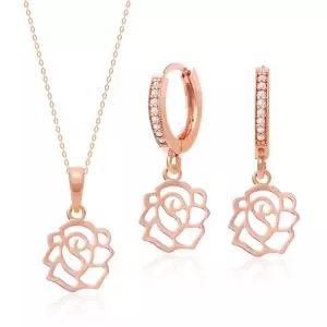 [메리그린]14K 로즈골드 로즈라인 SET (목걸이+귀걸이)