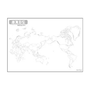 지도닷컴 세계지도태평양중심백지도 화이트 비코팅형 110 x 78 cm