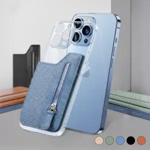 핸드폰 부착 카드 지갑 지퍼형 가죽 명함 지폐 멀티 수납 홀더 자석 마그네틱 케이스 포켓 거치대 악세사리