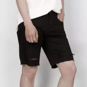 [하프클럽/]바지 여름 캐주얼룩 작업복청바지 숏팬츠 블랙 짧은