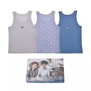 [하프클럽/]고래패턴 순면 남아 어린이 민소매 런닝 3매입 속옷