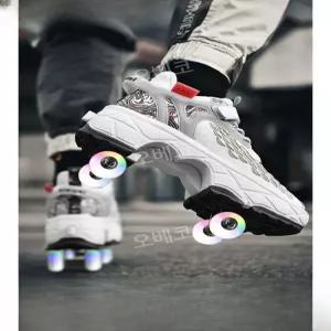 바퀴달린신발 인라인스케이트 성인 휠 운동화 슈즈 더블 스포츠 블레이드 공용