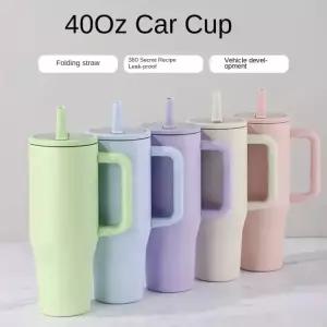 스틸 등산장비 공 있는 스테인리스 새지 빨대가 않는 단열 보온병 휴대용 차량용