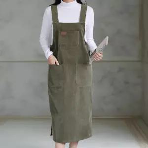 여성 대형주머니 골덴멜빵 롱원피스 속기모 사이트임 드레스