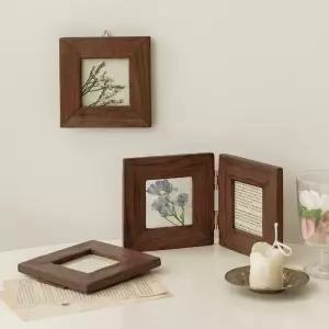류블류샵 사진 미니 포토 액자 작은 소형 원목 우드 나무 2단 접이식 액자더블