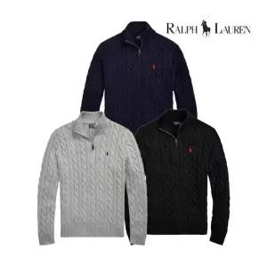 폴로폴로 랄프로렌 남성 케이블 반집업 니트코튼 3종 택1