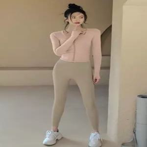 여성 여자 캡내장 필라테스 요가 상하의 세트 스포츠 웨어 긴팔 집업 운동 탈브라 패드 셋업