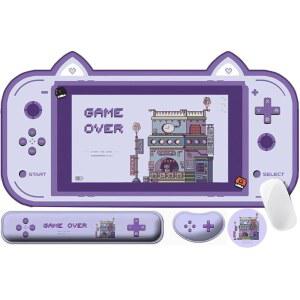 4-in-1 대형 게이밍 마우스 패드, 키보드 손목 받침대 패드 및 지지 마우스패드 세트, 파스텔 게임 오버 마우스패드, 귀여운 확장 책상 방수 매트, 홈 오피스 스터디 게임용