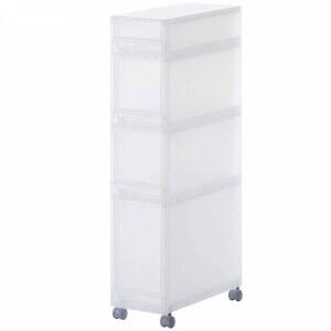 무인양품 수납박스 4단 폴리프로필렌 스토커 캐스터 18x40x83cm