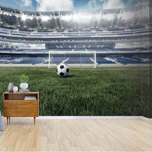 축구장 축구 3D 사진 배경화면 벽화, 팬 경기 스포츠 벽화 거실 침실 TV 배경 호텔 바 벽화를 위한 벽 장식 - 118인치 x 91(W H)