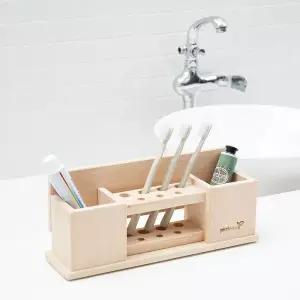 플라팜 편백나무 원목 칫솔꽂이 칫솔걸이 (8구)