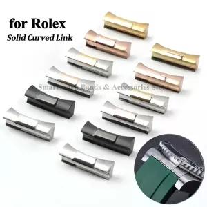 호환 Daytona용 Rolex Submariner용 솔리드 곡선 엔드 20mm 2개 116503  워터 고스트 고무 시계 스트랩 원
