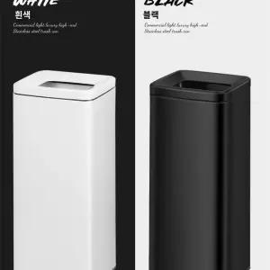 업소용 오픈형 마이티 커버 사각쓰레기통 실버 스텐