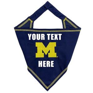 NCAA 미시간 울버린 개와 고양이를 위한 맞춤형 넥타이 반다나, 대형 /X-대형 사이즈. 반려묘를 반려견 반다나 스카프 턱받이. 궁극의 게임데이 및 파티