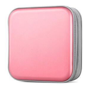 비비젠 CD 케이스 DVD 지갑 홀더 CD/DVD 케이스 지갑 40 디스크 헤비 듀티 가방 바인더 보관 책자 앨범 라이트 핑크