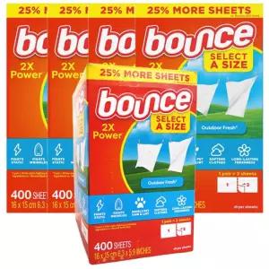 바운스 대용량 건조기 드라이시트 섬유유연제 400매 5개 /총2000매