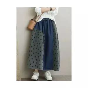 템퍼티샵 여성 추동 빈티지 데님 도트 조끼 워싱 민소매 아우터 카디건 SOH4