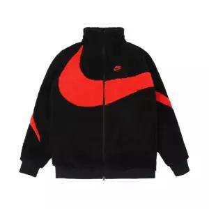 Nike Big Swoosh Full Zip Jacket Black Chili Red