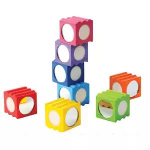 어린이집 거울 입체 쌓기 놀이 블록 우드장난감 소근육 원목장난감 유아원목장난감 돌