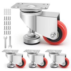 [미국배송] 조절 가능한 발과 바퀴 세트가 41100파운드인 네피쉬 2인치 수평 캐스터 총 적재 용량 헤비 듀티 회전 휠 작업대 기계 장비 가구용 최고의 옵션