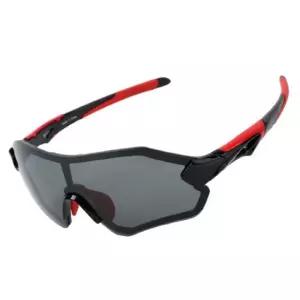 오클랜즈 자외선 차단 시력보호 프리미엄 스포츠 선글라스_블랙레드 프레임+블랙 편광렌즈
