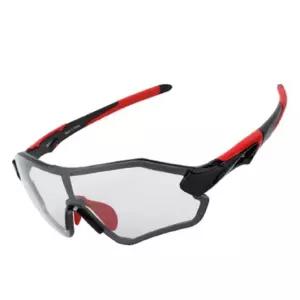 오클랜즈 자외선 차단 시력보호 프리미엄 스포츠 선글라스_블랙레드 프레임+변색렌즈
