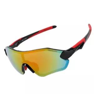 오클랜즈 자외선 차단 시력보호 프리미엄 스포츠 선글라스_블랙레드 프레임+레드미러 편광렌즈