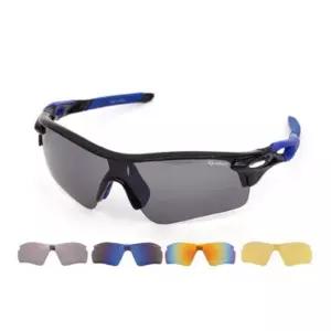 오클랜즈 자외선 차단 시력보호 아시안핏 스포츠고글 선글라스_블랙블루 프레임+렌즈 5종