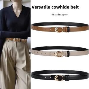 양면 여성 벨트 캐주얼 패션 장식 기능  청바지  버전 여름 다용도 스커트 매칭 가죽