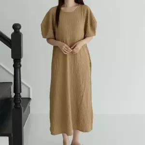 여자 지지미 링클 벌룬 빅사이즈 스판 여름 롱원피스