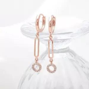 여자 골드 데일리 14K 진주 드롭 금 큐빅 (WFJ5A46)