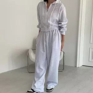 여자 가을트레이닝복 크롭 후드집업 와이드팬츠 세트