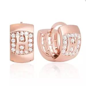 링 리본 핀 큐빅 럭셔리H 금 여자 14K 꽃 (WFJ5A54)