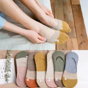 토끼 페이크삭스 6켤레세트 여성 덧신 토우 양말 삭스