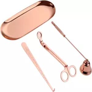 MUXSAM 4-in-1 캔들 액세서리 세트 심지 트리머 스너퍼 딥퍼 보관 트레이 플레이트 애호가를 위한 관리