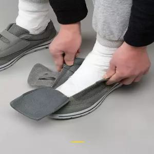 노인 효도화 발편한 그레이 부은발 어르신 찍찍이