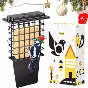 꼬리 지지대가 있는 본 메탈 스위트 피더 야외용 내구성 케이크 케이지 버드 헤비 듀티 홀더 이지 클린