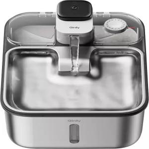 실내용 스테인리스 스틸 고양이 급수대 무선 3.6L/123온스 자동 금속 개 급수기 배터리 작동 애완동물