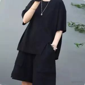 글샵 반팔 카고 투피스세트 스타일리시운동복 나시티셔츠 여성트레이닝복