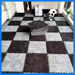 부드러운 플러시 퍼즐 매트 BPA 프리 인터로킹 폼 거실 러그 따뜻한 논슬립 세탁 가능 바닥 보호 홈 데코