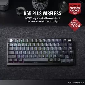 Corsair K65 Plus 무선 75% RGB 핫스왑 가능 식 게이밍 키보드  사전 윤활 처리된 MLX 레드 선형