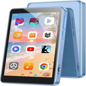 블루투스 및 WiFi가 지원되는 AGPTEK 96GB MP3 플레이어 T08X 4인치 안드로이드 14 MP4 뮤직 스포티파이