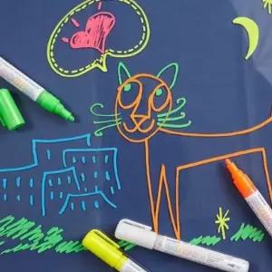 6색 화이트보드 마카펜 글라스펜 다용도 사인펜 수업용 마커 (WFJ5TWA)