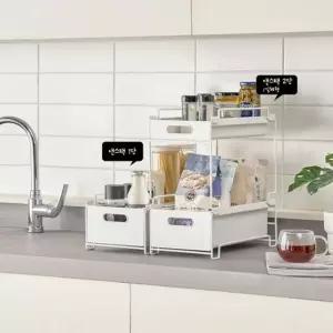 [굿야드] 슬라이딩 적층 수납함 공간박스 팬트리 수납함 2단