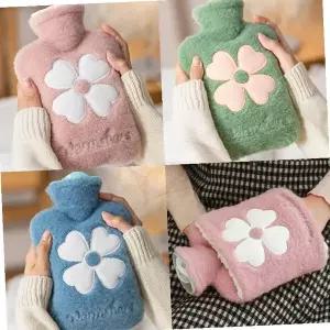 꽃무늬 털소재 온수팩 보온물주머니 찜질용품 겨울용품 손난로 복부찜질 생리통완화 캠핑용품