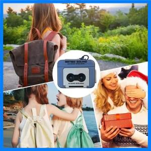 빈티지 테이프 레코더 커플 선물 키체인 미니 녹음 가능 미니 레트로 카세트 레코더 클래식 재미있는 빨간